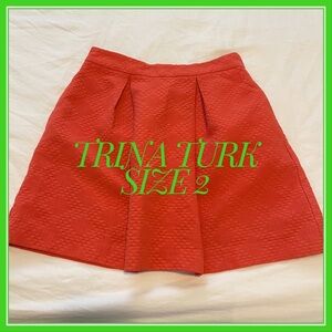 Trina Turk Textured Pleated Circle Skirt Size 2
